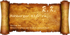 Rehberger Klára névjegykártya